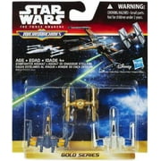 Star Wars Force Awakens Micro Machines (2015) Starfighter Assault Gold Series Mini Vehicle Set 3-Pack