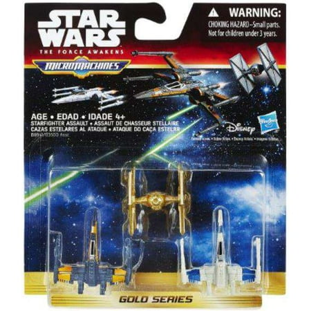 Star Wars Force Awakens Micro Machines (2015) Starfighter Assault Gold Series Mini Vehicle Set 3-Pack