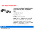 thumbnail image 2 of Front and Rear Brake Pad and Rotor Kit - Compatible with 2010 - 2015 Volvo XC60 2011 2012 2013 2014, 2 of 2