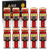 Alla Lighting 194 LED Bulb Interior Car Lights 168 2825 W5W T10 Super Bright LED 194 Bulb for License Plate Light Dome Light Map Light Door Light Courtesy Light Parking Light Trunk Lights (Pack of 10)