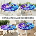 thumbnail image 7 of Purple Blue Tie Dye Pattern Round Fitted Tablecloth with Elastic Edge,Dining Table Cover Waterproof,Outdoor Round Tablecloth for Camping,Dining,Indoor and Outdoor, 7 of 7