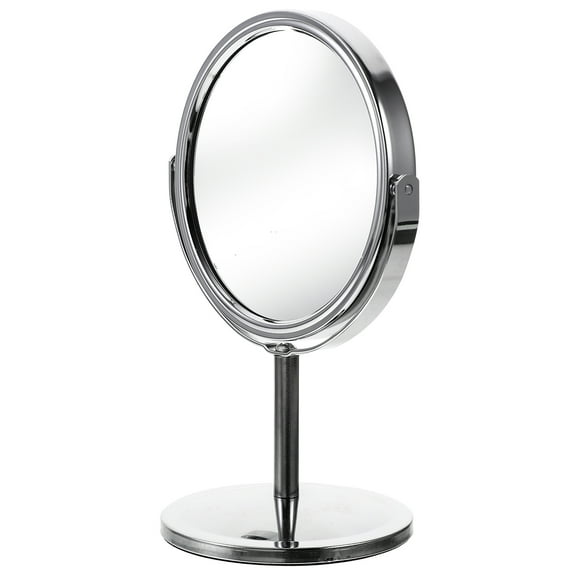 IBASETOY Makeup Mirror Rotating Silver Mirror Women Bathroom 1Pack