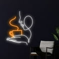 thumbnail image 3 of Handmadetneonsign Woman Drinks Coffee Neon Sign, Coffee Cup Neon Art Decor, Coffee Store Wall Decor, 3 of 5