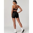 thumbnail image 5 of IDOPIP Women's 2 Piece Yoga Sets with Seamless Sports Bra and High Waist Shorts for Workout & Gym M Black, 5 of 9