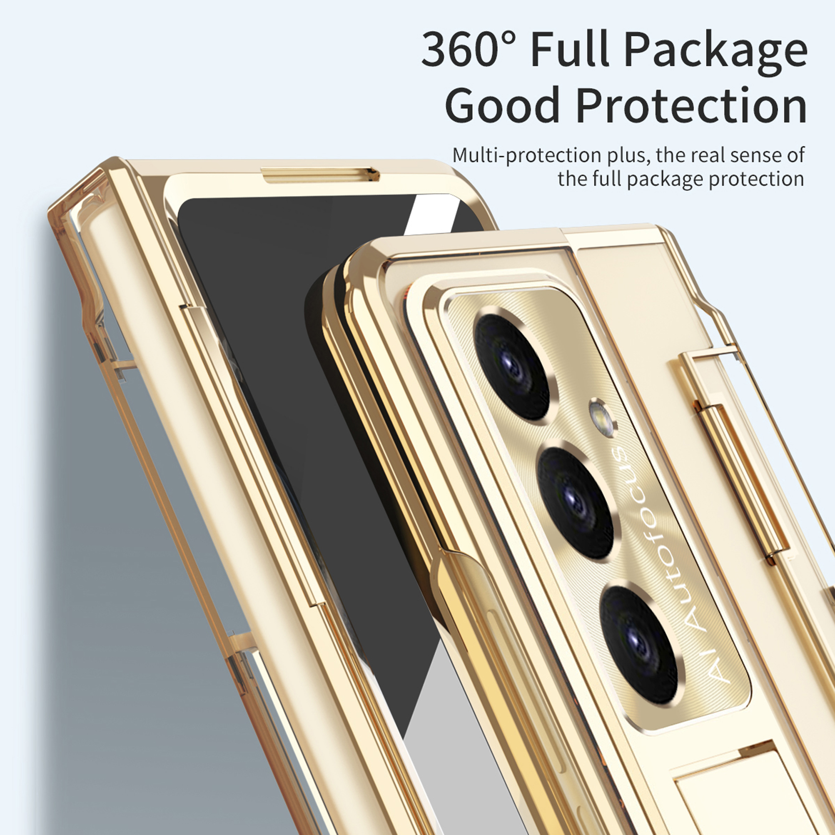 for Samsung Galaxy Z Fold 7 Case, Luxury Plating Shockproof Drop Protection Phone Case for Samsung Galaxy Z Fold 7 5G, Gold