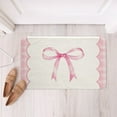 thumbnail image 2 of Erosebridal Pink Bow Bathroom Rugs 20x32 for Teens, Dreamy Princess Bathroom Mat, Buffalo Geometry Decor, Non Slip, 2 of 5