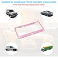 thumbnail image 5 of 2PCS Bling Car License Plate Frame, Handcrafted Crystal Stainless Steel, Sparkly, Durable, Universal Fit, Car Accessories for Girls, Women (Pink), 5 of 7