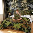 thumbnail image 3 of Manfei Retro Mosaic Camo Twin Bedding, Old Fashion Style Bedding Comforter Set, Olive Green, Gamepad Reversible, 7 Pieces, 3 of 6