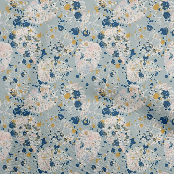 oneOone Rayon Dusty Blue Fabric Abstracts Dress Material Fabric Print Fabric By The Yard 56 Inch Wide