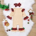 thumbnail image 4 of Peyan Newborn Baby Girl Christmas Outfits Long Sleeve Romper Headband One-piece Fall Winter, 4 of 11