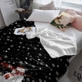 thumbnail image 3 of Christmas Throw Flannel Blanket 40x50In Winter Snowman Xmas Tree Deer Snowflakes Black Super Soft Cozy Bed Blanket, Lightweight Plush Fuzzy Bed Throw for Bedroom Sofa Couch Living Room, 3 of 4