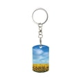 thumbnail image 2 of Uemuo Blooming Sunflower Field Pattern Rectangular Metal Keychain - Durable, Stylish, and Personalized Key Ring for Men and Women,Engraved Keychain,Gift Slim Sturdy Keychain, 2 of 7