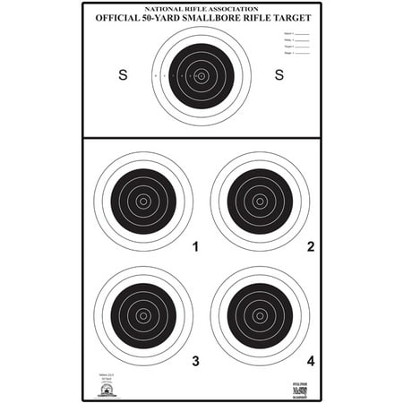 50 Pcs of Official NRA Small Bore Rifle 50-Yard Target (A-23-5) Printed on official NRA Heavyweight 