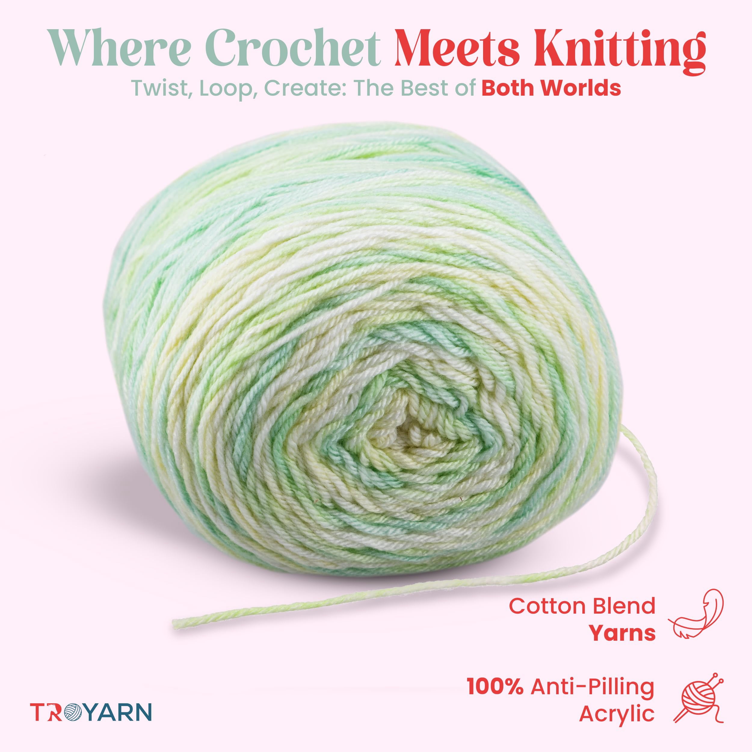 Royal Batik Ombre Yarn for Crocheting - Soft, Anti-Pilling Acrylic Yarn - Rainbow - 100g (3-Skein Pack) (3,830 yds) (10604)