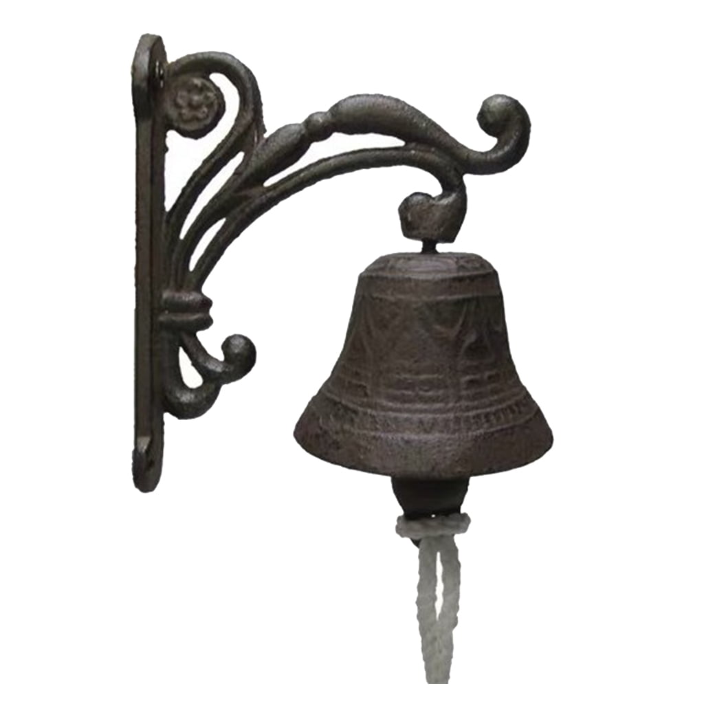 Cast Iron Wall Bell Garden Bell Gocke Door Knocker Vintage Cast Iron Bells Dinner Bells Rattle Decorations - 3, as described 3