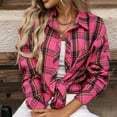 thumbnail image 7 of Lmueinov Flannel Shirts for Women Casual Loose Long Sleeve Womens Plaid Button Down Shirt Shacket Jacket Womens Fall Fashion Top, 7 of 7