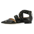thumbnail image 2 of XYD Women Chic Pointed Closed Toe Back Zip D'Orsay Studded Flats Elastic Strappy Casual Shoes Size 7 Black, 2 of 4