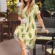 thumbnail image 3 of Balery Yellow Corn Vestidos sueltos de manga corta para mujer, vestidos de verano 2025, vestidos casuales de corte A con vuelo., 3 of 6