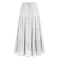 thumbnail image 4 of Faldas Largas Escalonadas para Mujer, Plisadas, en Forma de A, con Cintura Elástica Ajustable y Cordón Ajustable, Falda Larga . M, 4 of 10