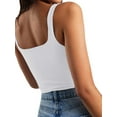 thumbnail image 5 of Women's Square Neck Sleeveless Crop Tops 2024 Cute Double Layer Seamless Slim Fit Tank Tops, 5 of 6