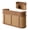 Walnut 2-meter complete set, variant on Vakiorn Commercial Rattan Desk 70 inch Handwoven Lockable Drawer PE Rattan Baked Enamel Cable Management No Assembly Required for Office Beauty Shop Home School Store