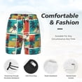 thumbnail image 6 of Picia Colorful Hawaii Palms pattern Mens Swim Trunks with Compression Liner Stretch Beach Shorts Quick Dry with Zipper Pockets No-Chafing Board Shorts-XX-Large, 6 of 9