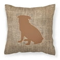 thumbnail image 2 of Carolines Treasures BB1084-BL-OR-PW1818 Pug Burlap and Orange   Canvas Fabric Decorative Pillow BB1084 18H x18W, 2 of 2