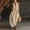 Beige, variant on Women's Plunge Halter Sleeveless Pleated Long Romper Knit Jogger Maxi Jumpsuit with Pockets for Summer Beach Vacation Casual Daily Wear Beige L