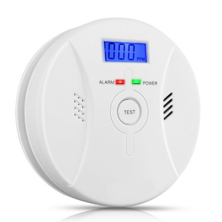 Carbon Monoxide Detector + Smoke Fire Alarm - Combo CO Detector & Smoke Sensor Alarm Sound Photoelectric Tester, Battery Operated with Digital Display for CO Level