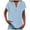 Sky Blue, variant on Summer Loose Pleated T Shirts for Women Breathable V Neck Cap Sleeve Tee Curved Hem Flowy Top Beige L
