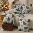 thumbnail image 5 of Christmas Pillow Covers 18x18 Inch Set of 2 Green Christmas Tree Decorative White Throw Pillows Winter Christmas Decor for Home Couch ST-012B18, 5 of 6