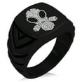thumbnail image 1 of Stainless Steel Biohazard Gas Mask Chevron Pattern Biker Style Polished Ring, 1 of 1