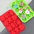 thumbnail image 3 of Hzsb Christmas Silicone Mold 14 Cavities Santa Snowman Tree Cane Gift Box Non-stick Food Grade Easy Release DIY Fondant Chocolate Candy Biscuit Jelly Ice Cake Baking Mold, 3 of 7