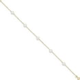thumbnail image 2 of 14K Yellow Gold 7-8mm White Near Round Fw Cultured Pearl 5-Station 9In Anklet (9 X 7.5) Made In Canada ank144-9, 2 of 5