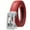 Chrome + Red Band, variant on Women's Automatic Buckle Belt for Jeans & Dresses - Adjustable Cut-to-Fit Waist Cinch, Hollow-Out Minimalist Casual Dress Belt (Standard Size Range) - Easy to Wear for Jeans or Dresses