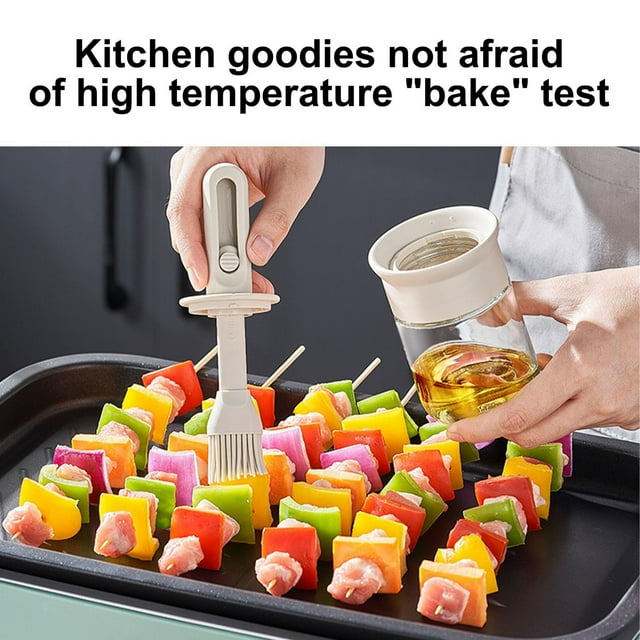 Boreal Craft Bake Ware. Set Ceramic with Lids Oil Dispenser With Adjustable Brush 2 In 1 Glass Olive Oil Dispenser Bottle Heat Food Grade Glass Oil Bottle With Silicone Brush For Cooking Baking