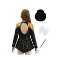 thumbnail image 2 of Ocealan Kids Girls Ringmaster Dance Dress with Drummer Hat Sequins Tailcoat Leotard Black-C 10, 2 of 6