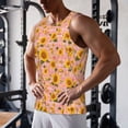 thumbnail image 5 of KLL Plaid Sunflower Print Men's Muscle Gym Workout Stringer Tank Tops Bodybuilding Fitness T-Shirts Tank Tops Men-3X-Large, 5 of 7