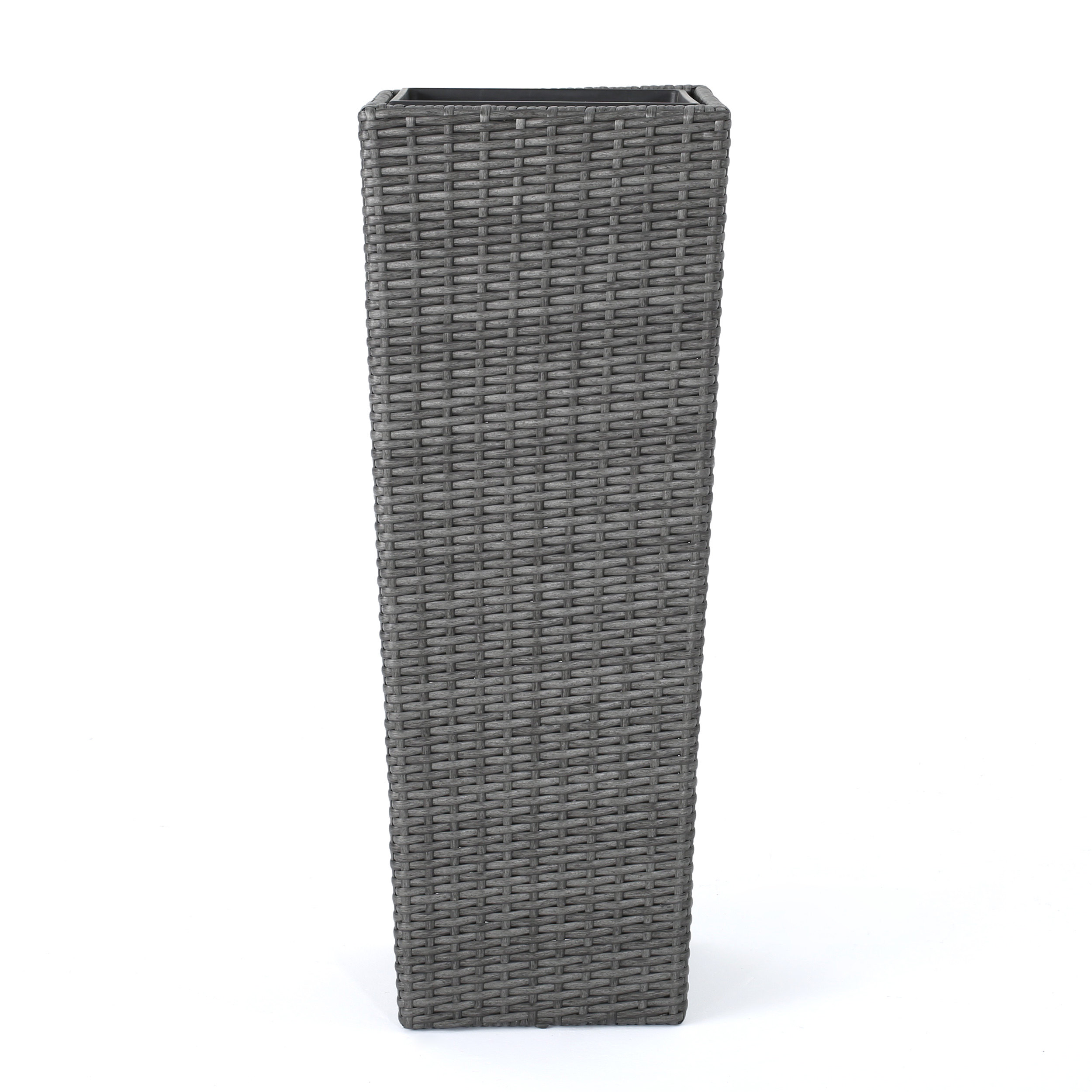 GDF Studio Eden Outdoor Wicker Flower Pots, Set of 2, Grey