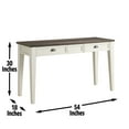 thumbnail image 5 of Steve Silver Cayla Farmhouse 54" Wood Console Table, Dark Oak/Antique White, 5 of 7