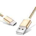 thumbnail image 4 of WASHWEPE Phone Charging Cord USB 2.0 Support Nylon Golden 1Set for Micro USB Digital Devices, 4 of 5