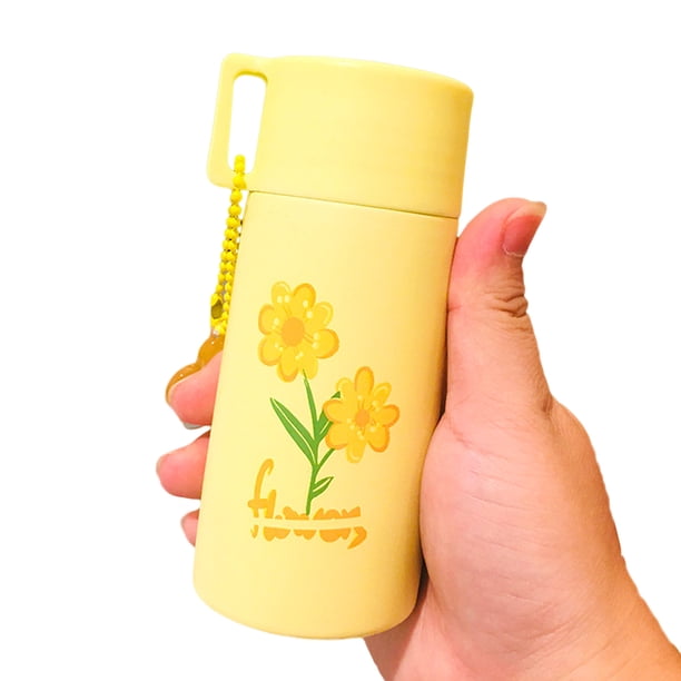 Mini taza termo Botella de agua térmica con correa Botella de agua portátil a prueba de fugas MABOTO Amarillo