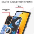 thumbnail image 3 of Allytech Galaxy A72 Case Cover, Soft TPU Back Cover with Ring Holder Stand Shockproof Anti-Scratch Slim Fit Bumper Phone Case for Samsung Galaxy A72, Blue Flower, 3 of 4