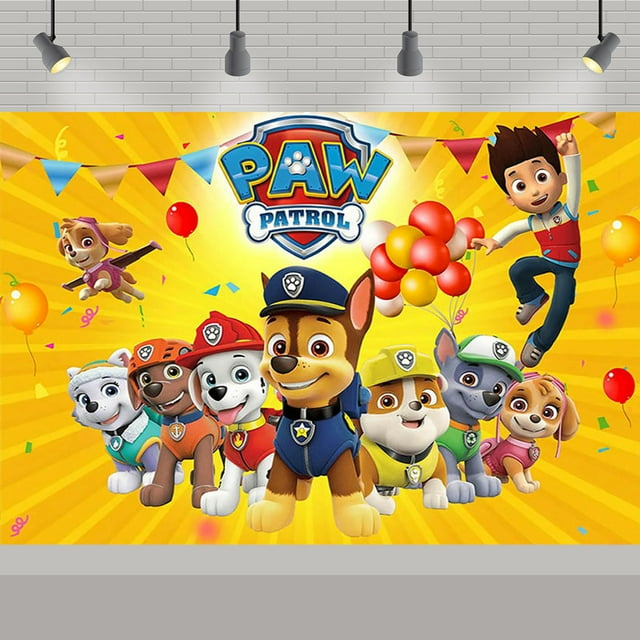 PAW Patrol Birthday Party Backdrop | Photo Banner | Birthday Theme Decoration (Color-6,W:59" L:83")