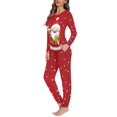 thumbnail image 2 of Renewold Red Clothing Pajamas for Women Santa Reindeer Long Pants Sweatshirt Set of 2 Comfort Leisure Christmas Tracksuit Pullover Tops Loungewear Nightwear Size L, 2 of 4