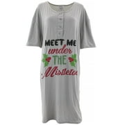 Mentally Exhausted Juniors Black Candy Cane Wishes Christmas Nightgown