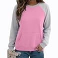 thumbnail image 6 of Enjoytime Women Sweatshirt Patchwork Long Sleeve Pullover Tops Fall Winter Fleece Casual Crew Neck Sweatshirts with Pockets, 6 of 7