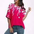 thumbnail image 1 of Shorts pour Femmes, Chemises pour Femmes, Mode Femmes Dames Décontractée Courte à Manches Courtes Imprimée Chemise Ample Blouse Haut, 1 of 5