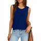 thumbnail image 2 of Mujeres Blusas de Verano Cuello en V Cuello de Color Sólido Mangas Tank Top Casual, Blusas sin Mangas para las Mujeres, 2 of 6