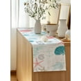 thumbnail image 5 of Table Runner 72 Inches Long for Kitchen Dining, Teal Red Coastal Nautical Dresser Scarf Farmhouse, Dining Table Decorations for Wedding/Parties, Beach Sea Turtle Ocean Coral Starfish 18 x 72 In, 5 of 9